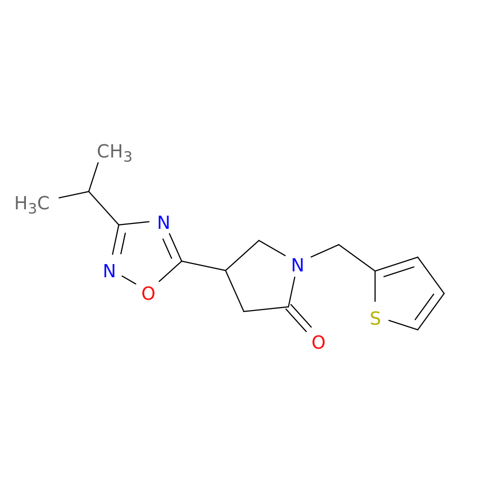 4-[3-(propan-2-yl)-1,2,4-oxadiazol-5-yl]-1-[(thiophen-2-yl)methyl]pyrrolidin-2-one