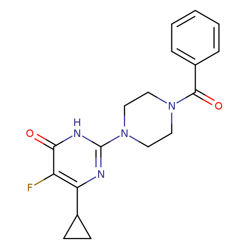 2-(4-benzoylpiperazin-1-yl)-6-cyclopropyl-5-fluoro-3,4-dihydropyrimidin-4-one