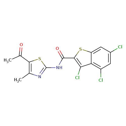 N-(5-acetyl-4-methyl-1,3-thiazol-2-yl)-3,4,6-trichloro-1-benzothiophene-2-carboxamide