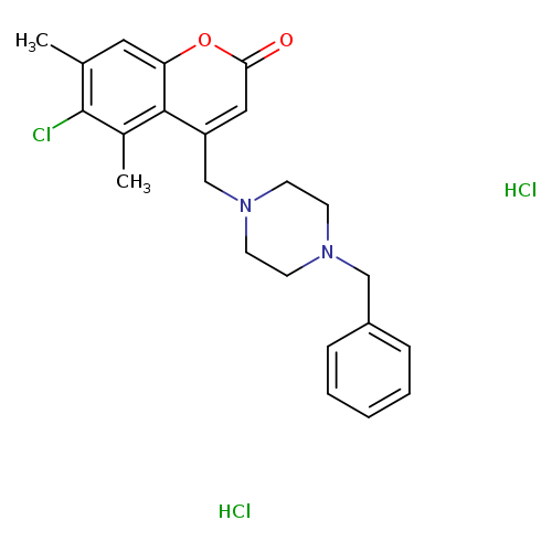 4-[(4-benzylpiperazin-1-yl)methyl]-6-chloro-5,7-dimethyl-2H-chromen-2-one dihydrochloride