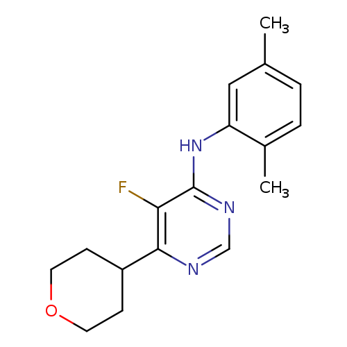 N-(2,5-dimethylphenyl)-5-fluoro-6-(oxan-4-yl)pyrimidin-4-amine