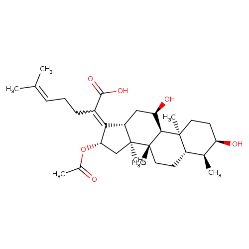 (3α,4α,8α,9β,11α,13α,14β,16β,17Z)-16-(Acetyloxy)-3,11-dihydroxy-29-nordammara-17(20),24-dien-21-oic acid