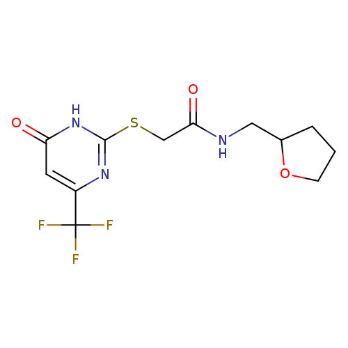2-{[6-oxo-4-(trifluoromethyl)-1,6-dihydropyrimidin-2-yl]sulfanyl}-N-[(oxolan-2-yl)methyl]acetamide