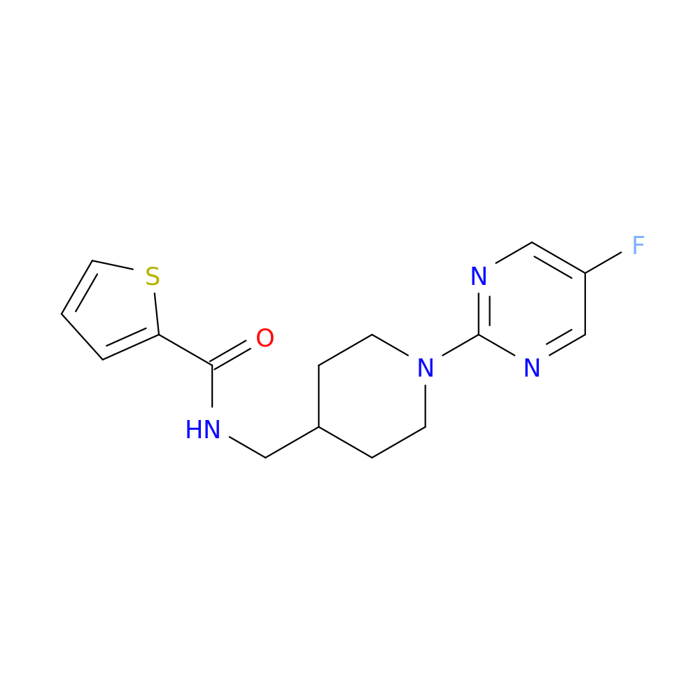 N-{[1-(5-fluoropyrimidin-2-yl)piperidin-4-yl]methyl}thiophene-2-carboxamide