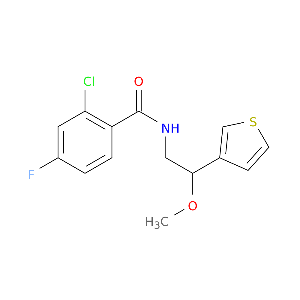 2-chloro-4-fluoro-N-[2-methoxy-2-(thiophen-3-yl)ethyl]benzamide