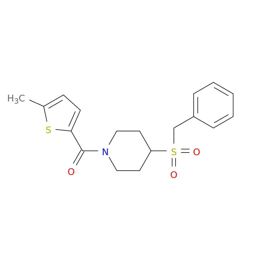 1-(5-methylthiophene-2-carbonyl)-4-phenylmethanesulfonylpiperidine