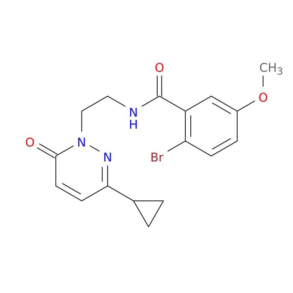 2-bromo-N-[2-(3-cyclopropyl-6-oxo-1,6-dihydropyridazin-1-yl)ethyl]-5-methoxybenzamide
