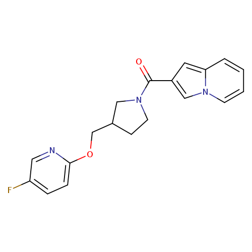 2-(3-{[(5-fluoropyridin-2-yl)oxy]methyl}pyrrolidine-1-carbonyl)indolizine