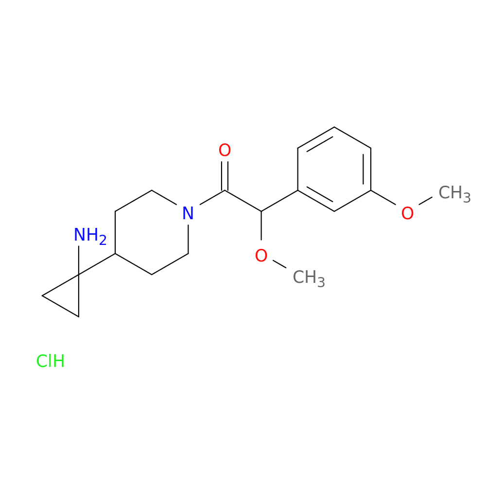 1-[4-(1-aminocyclopropyl)piperidin-1-yl]-2-methoxy-2-(3-methoxyphenyl)ethan-1-one hydrochloride