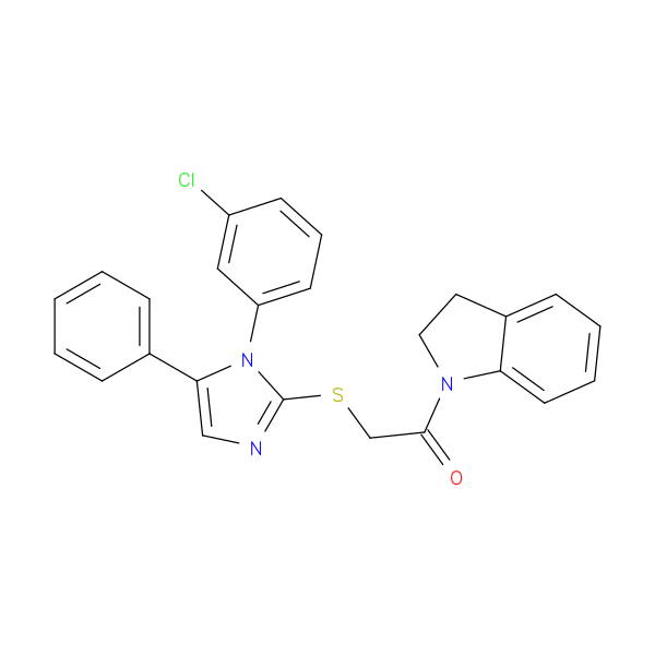 2-{[1-(3-chlorophenyl)-5-phenyl-1H-imidazol-2-yl]sulfanyl}-1-(2,3-dihydro-1H-indol-1-yl)ethan-1-one