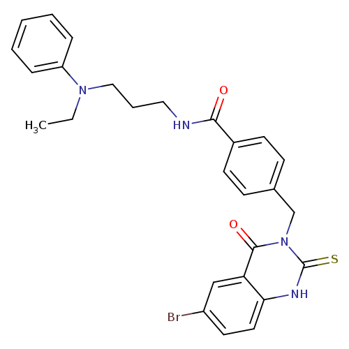 4-[(6-bromo-4-oxo-2-sulfanylidene-1,2,3,4-tetrahydroquinazolin-3-yl)methyl]-N-{3-[ethyl(phenyl)amino]propyl}benzamide