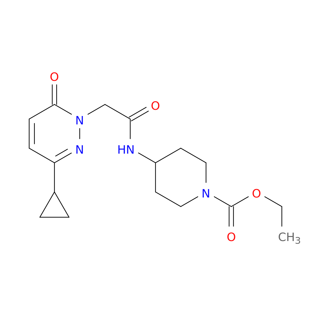ethyl 4-[2-(3-cyclopropyl-6-oxo-1,6-dihydropyridazin-1-yl)acetamido]piperidine-1-carboxylate