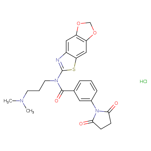 N-[3-(dimethylamino)propyl]-N-{4,6-dioxa-10-thia-12-azatricyclo[7.3.0.0^{3,7}]dodeca-1(9),2,7,11-tetraen-11-yl}-3-(2,5-dioxopyrrolidin-1-yl)benzamide hydrochloride