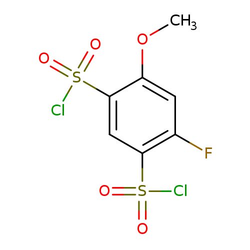 4-fluoro-6-methoxybenzene-1,3-disulfonyl dichloride