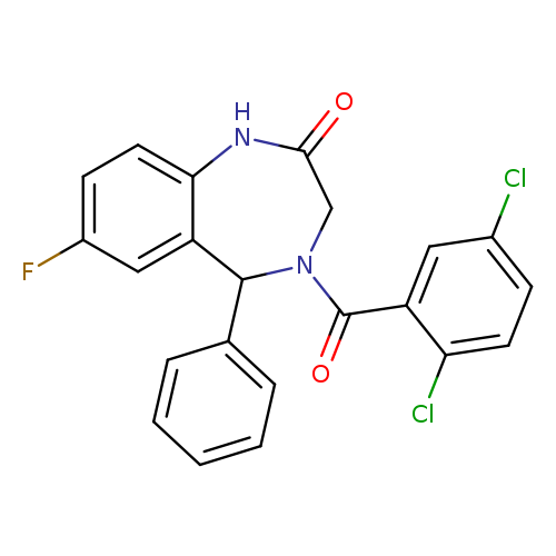 4-(2,5-dichlorobenzoyl)-7-fluoro-5-phenyl-2,3,4,5-tetrahydro-1H-1,4-benzodiazepin-2-one