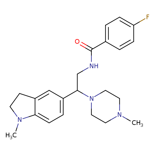 4-fluoro-N-[2-(1-methyl-2,3-dihydro-1H-indol-5-yl)-2-(4-methylpiperazin-1-yl)ethyl]benzamide