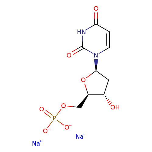 Sodium ((2R,3S,5R)-5-(2,4-dioxo-3,4-dihydropyrimidin-1(2H)-yl)-3-hydroxytetrahydrofuran-2-yl)methyl phosphate