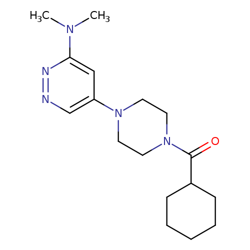 5-(4-cyclohexanecarbonylpiperazin-1-yl)-N,N-dimethylpyridazin-3-amine