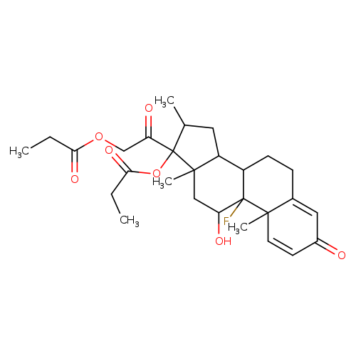 Pregna-1,4-diene-3,20-dione,9-fluoro-11-hydroxy-16-methyl-17,21-bis(1-oxopropoxy)-, (11b,16b)-
