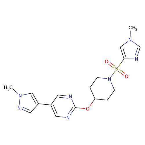 2-({1-[(1-methyl-1H-imidazol-4-yl)sulfonyl]piperidin-4-yl}oxy)-5-(1-methyl-1H-pyrazol-4-yl)pyrimidine