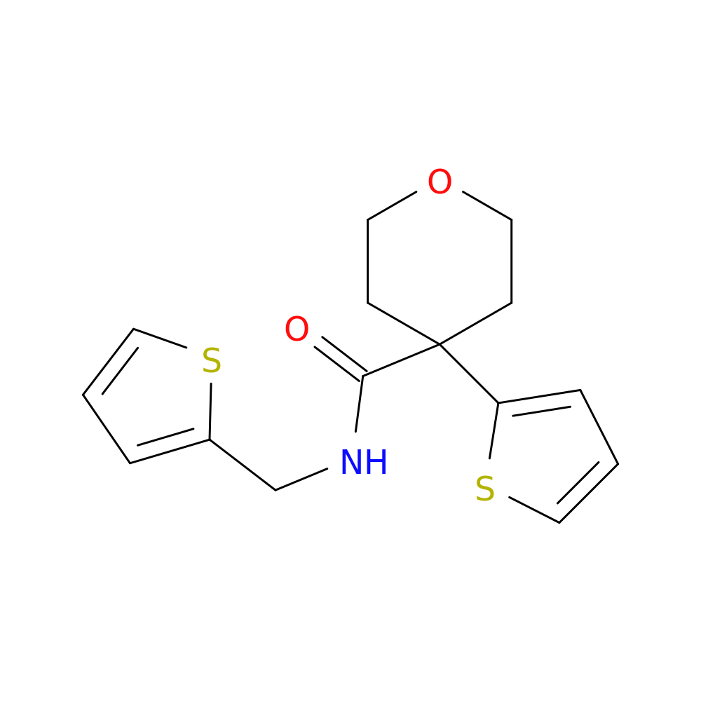 4-(thiophen-2-yl)-N-[(thiophen-2-yl)methyl]oxane-4-carboxamide