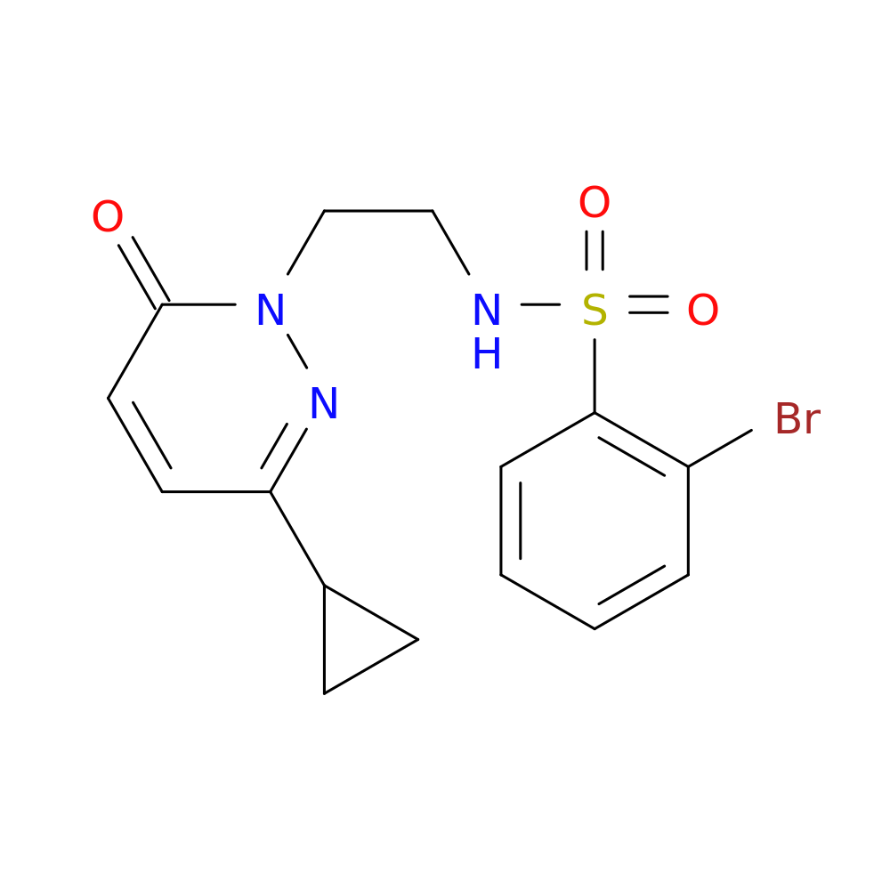 2-bromo-N-[2-(3-cyclopropyl-6-oxo-1,6-dihydropyridazin-1-yl)ethyl]benzene-1-sulfonamide