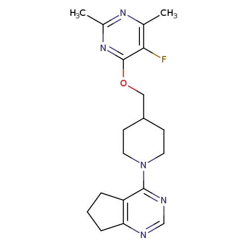 4-[(1-{5H,6H,7H-cyclopenta[d]pyrimidin-4-yl}piperidin-4-yl)methoxy]-5-fluoro-2,6-dimethylpyrimidine