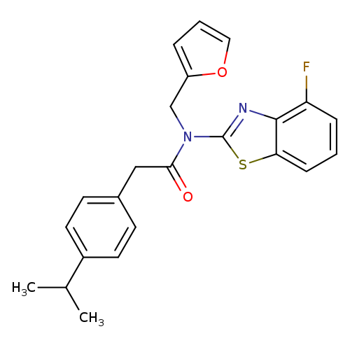 N-(4-fluoro-1,3-benzothiazol-2-yl)-N-[(furan-2-yl)methyl]-2-[4-(propan-2-yl)phenyl]acetamide