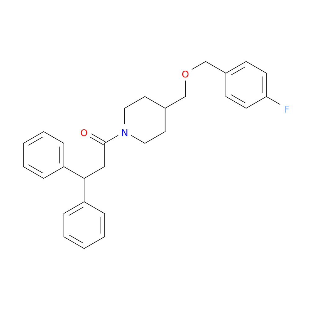 1-(4-{[(4-fluorophenyl)methoxy]methyl}piperidin-1-yl)-3,3-diphenylpropan-1-one