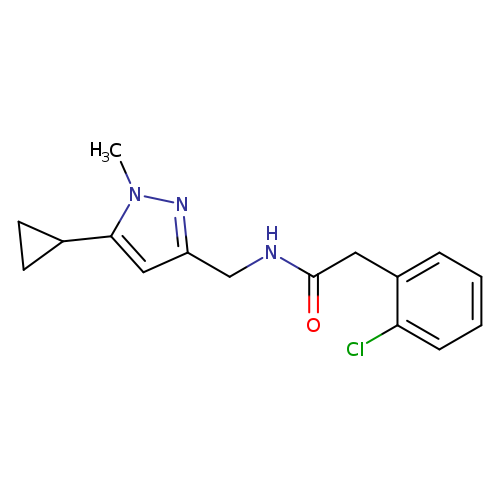 2-(2-chlorophenyl)-N-[(5-cyclopropyl-1-methyl-1H-pyrazol-3-yl)methyl]acetamide