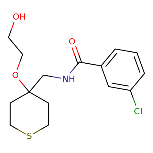3-chloro-N-{[4-(2-hydroxyethoxy)thian-4-yl]methyl}benzamide