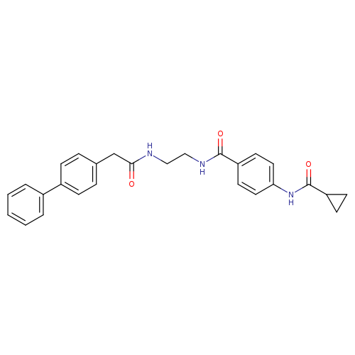 N-(4-{[2-(2-{[1,1'-biphenyl]-4-yl}acetamido)ethyl]carbamoyl}phenyl)cyclopropanecarboxamide