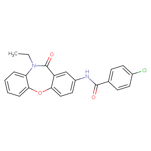 4-chloro-N-{9-ethyl-10-oxo-2-oxa-9-azatricyclo[9.4.0.0^{3,8}]pentadeca-1(11),3(8),4,6,12,14-hexaen-13-yl}benzamide