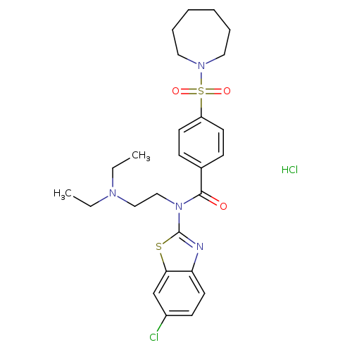 4-(azepane-1-sulfonyl)-N-(6-chloro-1,3-benzothiazol-2-yl)-N-[2-(diethylamino)ethyl]benzamide hydrochloride