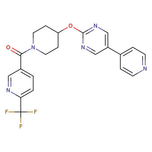 5-(pyridin-4-yl)-2-({1-[6-(trifluoromethyl)pyridine-3-carbonyl]piperidin-4-yl}oxy)pyrimidine