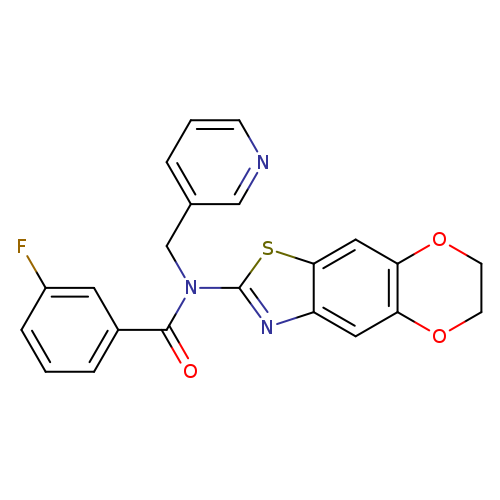 N-{10,13-dioxa-4-thia-6-azatricyclo[7.4.0.0^{3,7}]trideca-1,3(7),5,8-tetraen-5-yl}-3-fluoro-N-[(pyridin-3-yl)methyl]benzamide