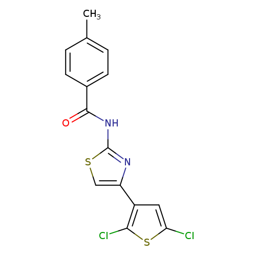 N-[4-(2,5-dichlorothiophen-3-yl)-1,3-thiazol-2-yl]-4-methylbenzamide