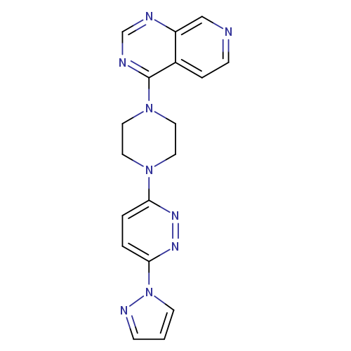 3-(1H-pyrazol-1-yl)-6-(4-{pyrido[3,4-d]pyrimidin-4-yl}piperazin-1-yl)pyridazine