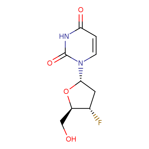 2',3'-Dideoxy-3'-fluoro-alpha-uridine