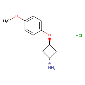 cyclobutanamine, 3-(4-methoxyphenoxy)-, hydrochloride (1:1), trans-