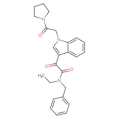 N-benzyl-N-ethyl-2-oxo-2-{1-[2-oxo-2-(pyrrolidin-1-yl)ethyl]-1H-indol-3-yl}acetamide