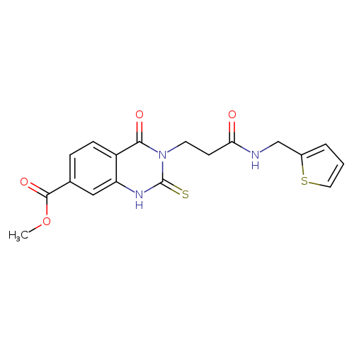 methyl 4-oxo-2-sulfanylidene-3-(2-{[(thiophen-2-yl)methyl]carbamoyl}ethyl)-1,2,3,4-tetrahydroquinazoline-7-carboxylate