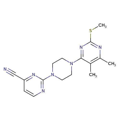 2-{4-[5,6-dimethyl-2-(methylsulfanyl)pyrimidin-4-yl]piperazin-1-yl}pyrimidine-4-carbonitrile