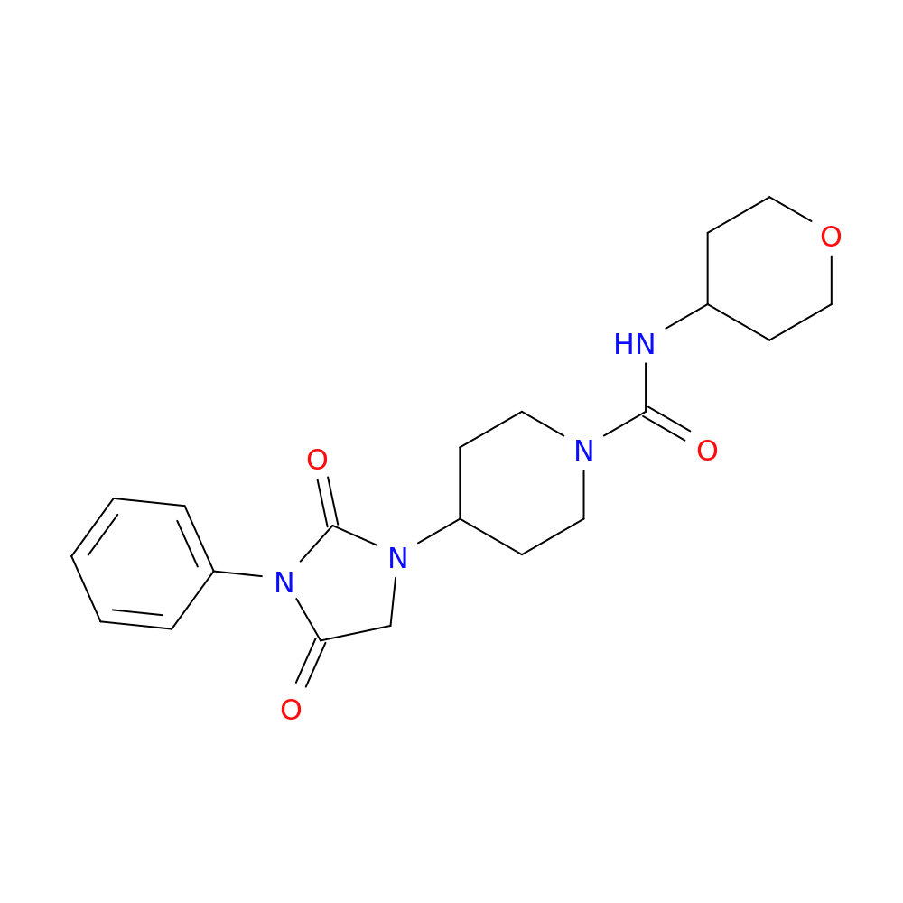 4-(2,4-dioxo-3-phenylimidazolidin-1-yl)-N-(oxan-4-yl)piperidine-1-carboxamide