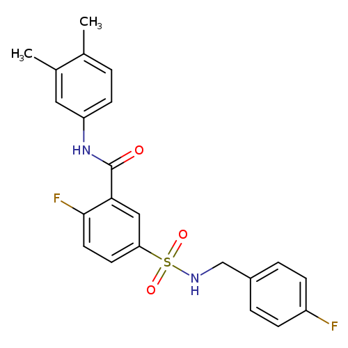 N-(3,4-dimethylphenyl)-2-fluoro-5-{[(4-fluorophenyl)methyl]sulfamoyl}benzamide