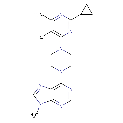 6-[4-(2-cyclopropyl-5,6-dimethylpyrimidin-4-yl)piperazin-1-yl]-9-methyl-9H-purine