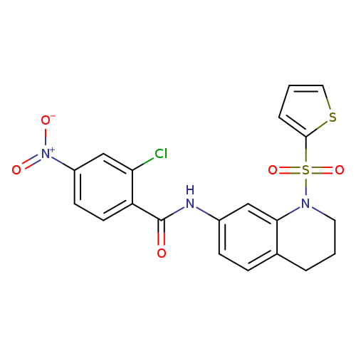 2-chloro-4-nitro-N-[1-(thiophene-2-sulfonyl)-1,2,3,4-tetrahydroquinolin-7-yl]benzamide