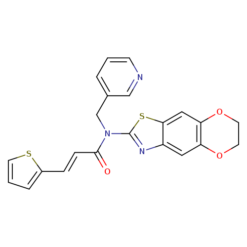 (2E)-N-{10,13-dioxa-4-thia-6-azatricyclo[7.4.0.0^{3,7}]trideca-1,3(7),5,8-tetraen-5-yl}-N-[(pyridin-3-yl)methyl]-3-(thiophen-2-yl)prop-2-enamide