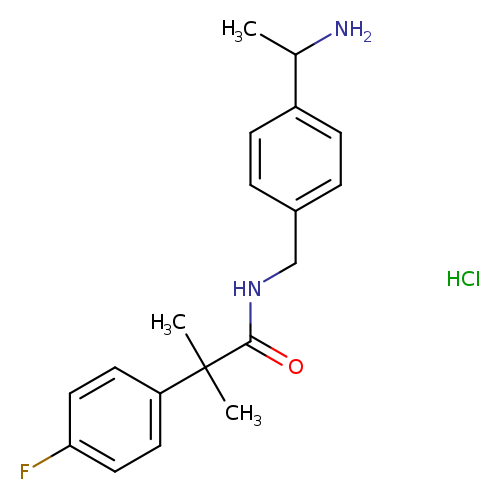 N-{[4-(1-aminoethyl)phenyl]methyl}-2-(4-fluorophenyl)-2-methylpropanamide hydrochloride