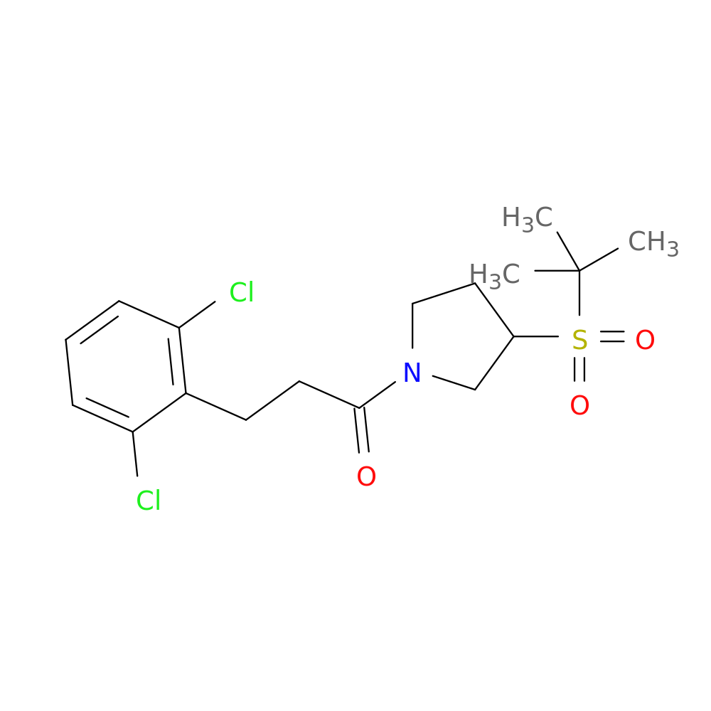 3-(2,6-dichlorophenyl)-1-[3-(2-methylpropane-2-sulfonyl)pyrrolidin-1-yl]propan-1-one